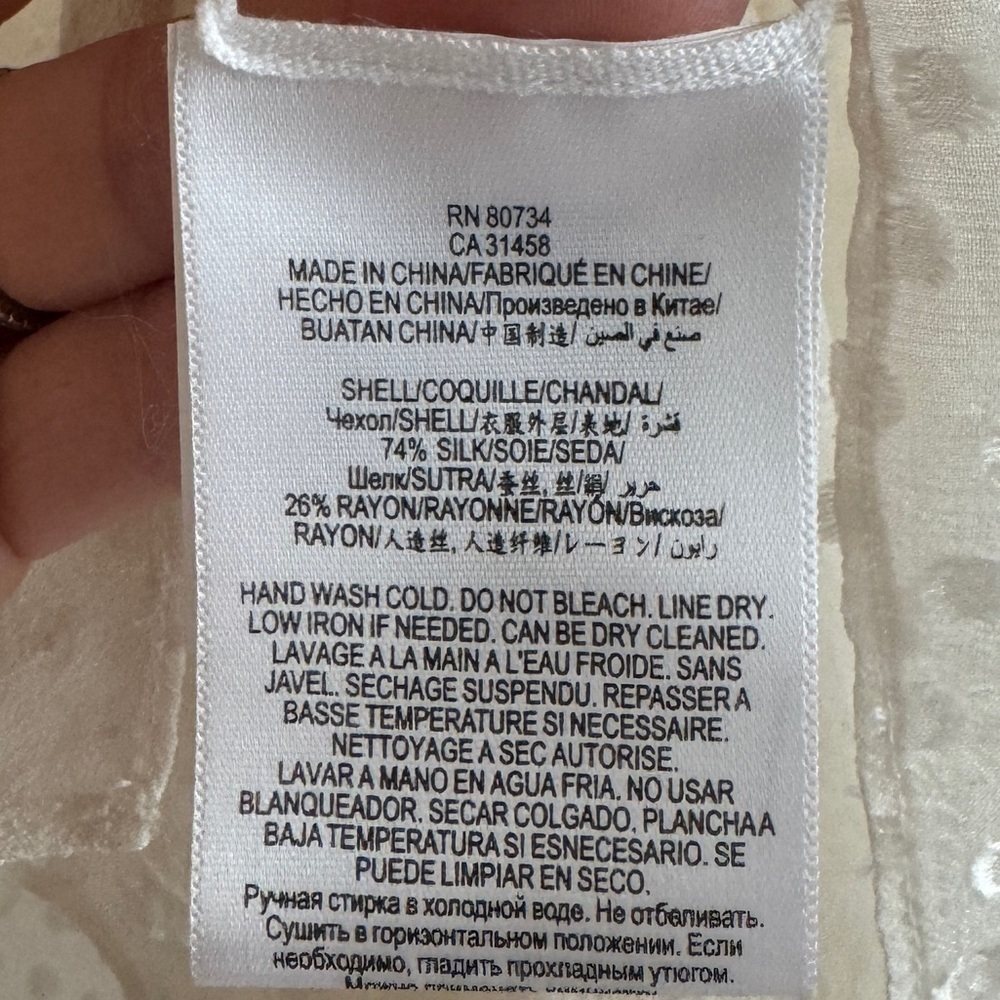 NWT BCBGMaxAzria Sheer Kelleigh Tie Neck Blouse, Size XS - Picture 7 of 7